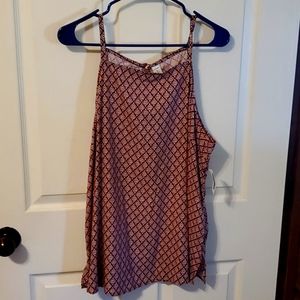 Old Navy Maroon Print Tank